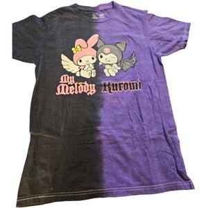 Hot Topic My Melody & Kuromi Angel Devil Split Wash Boyfriend Fit Girls T-Shirt